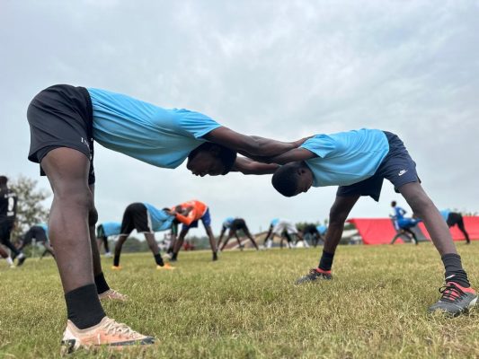 Entraînement de rugby lors d’un projet sportif au Ghana du Pouvoir du Sport